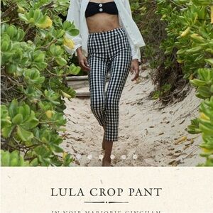 Doen Lula Crop Pant in Black and White Gingham NWT - Size 0 - $120